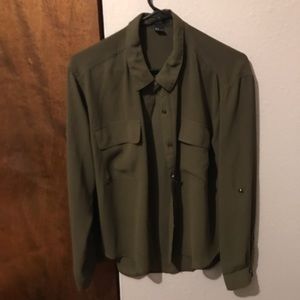Forever 21 Green Button Up